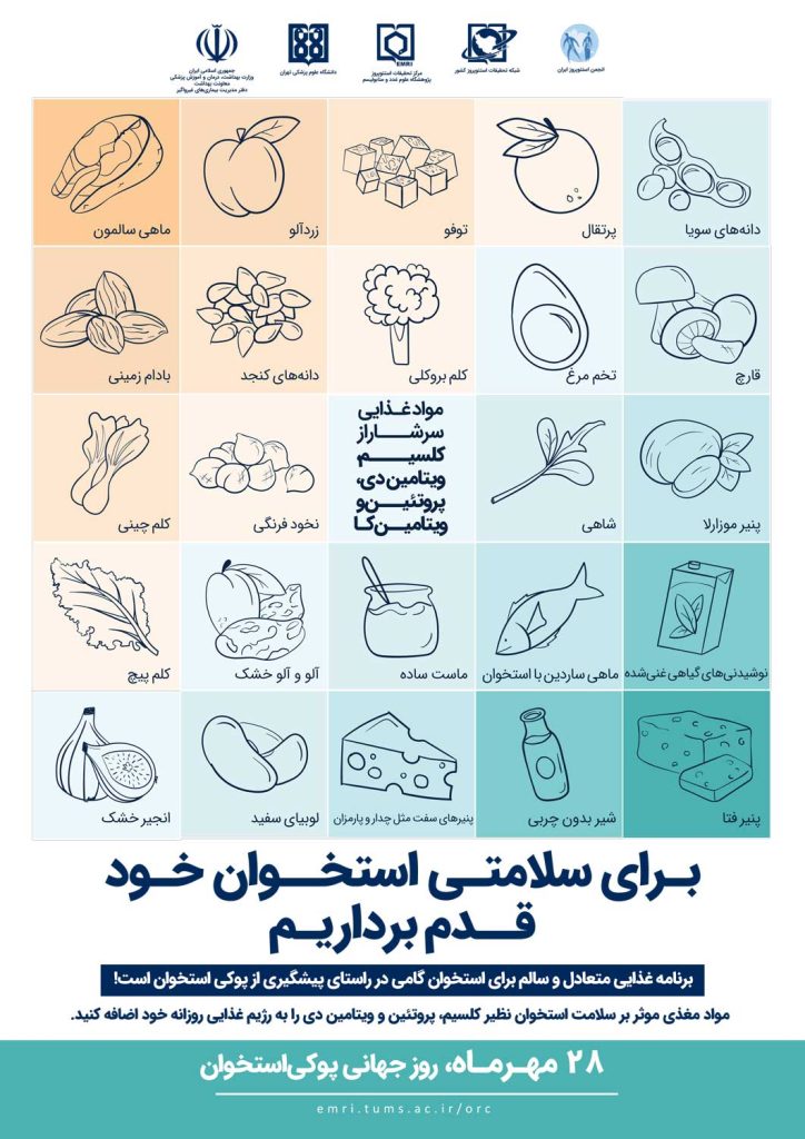 برنامه غذایی متعادل و سالم برای استخوان گامی در راستای پیشگیری از پوکی استخوان است.